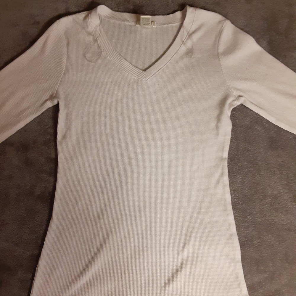 Bozzolo Ribbed Small White Longsleeve Shirt
